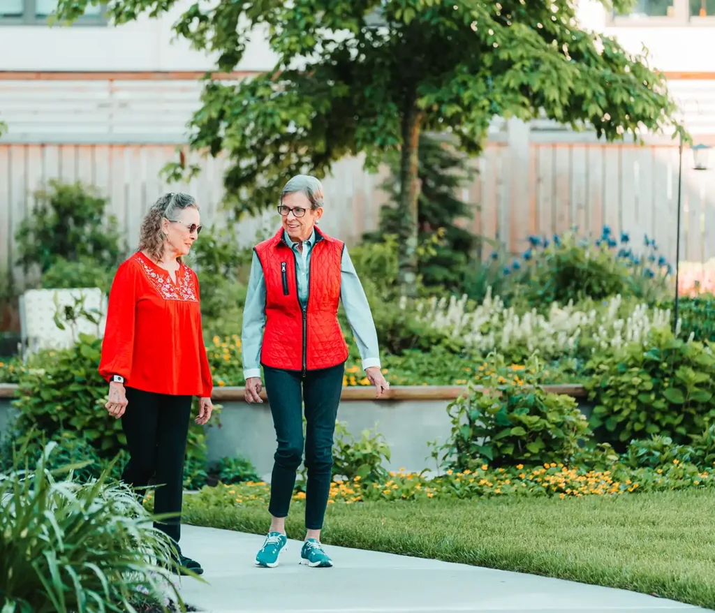 Canterbury Court residents enjoying a walk outside