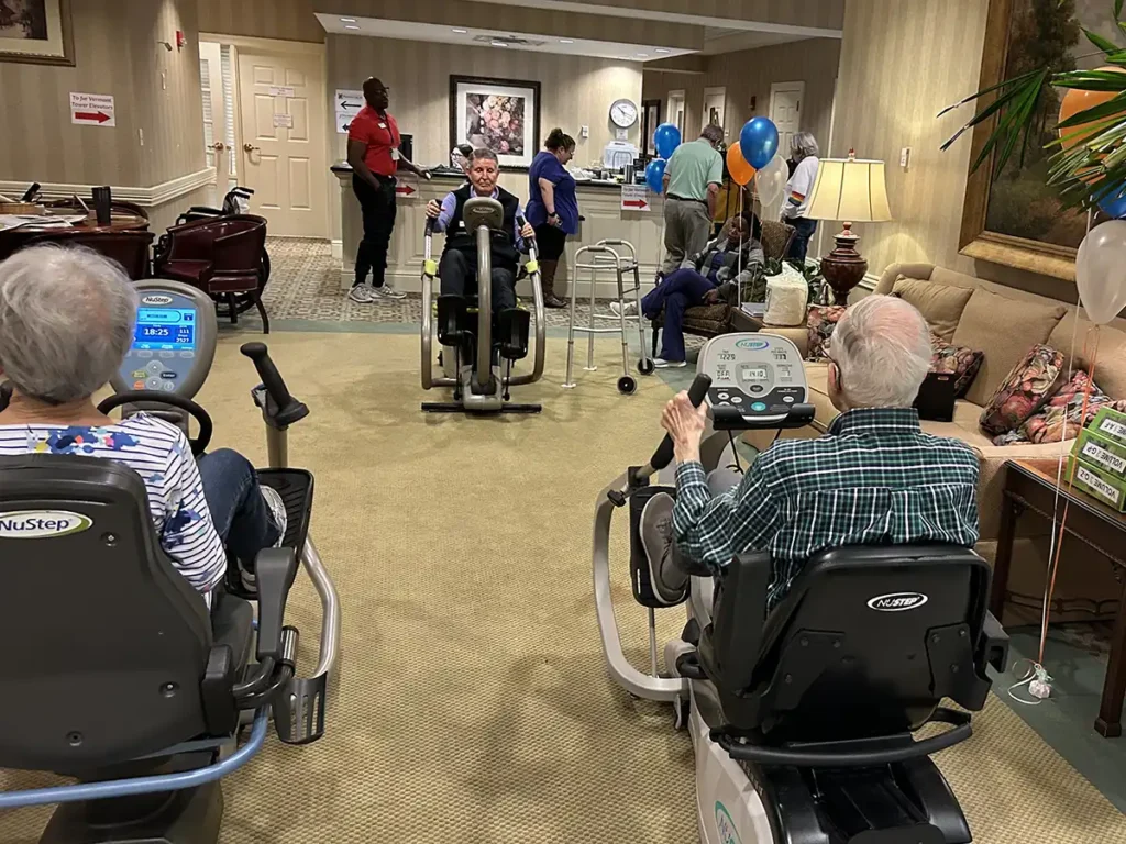 Canterbury Court residents using NuStep Machines